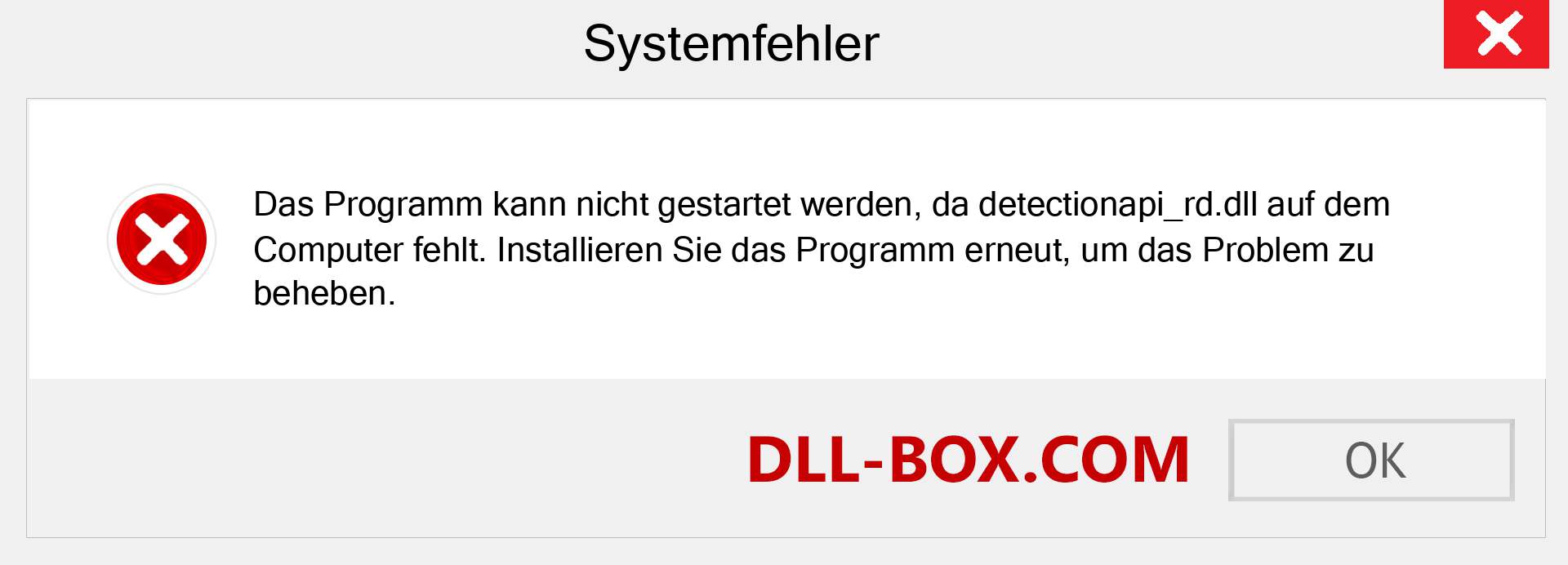 detectionapi_rd.dll-Datei fehlt?. Download für Windows 7, 8, 10 - Fix detectionapi_rd dll Missing Error unter Windows, Fotos, Bildern