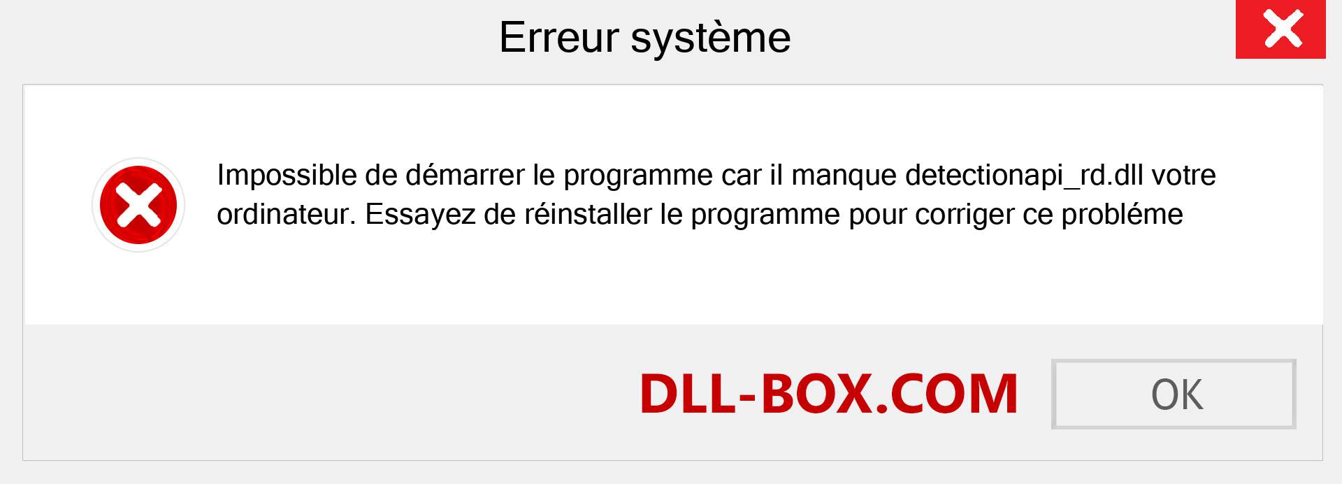 Le fichier detectionapi_rd.dll est manquant ?. Télécharger pour Windows 7, 8, 10 - Correction de l'erreur manquante detectionapi_rd dll sur Windows, photos, images